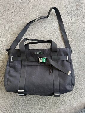 Dime MTL x Eastpak Black Canvas Skater Shoulder Bag for Men